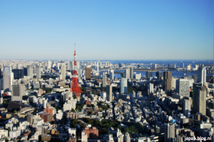 Uitzicht op Tokio met Tokyo-tower