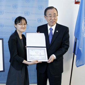 Japanse studente wint VN Art for Peace wedstrijd